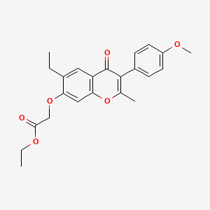 molecular formula C23H24O6 B3654326 ethyl {[6-ethyl-3-(4-methoxyphenyl)-2-methyl-4-oxo-4H-chromen-7-yl]oxy}acetate 