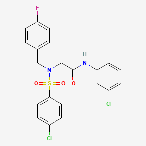 N-(3-chlorophenyl)-N~2~-[(4-chlorophenyl)sulfonyl]-N~2~-(4-fluorobenzyl)glycinamide