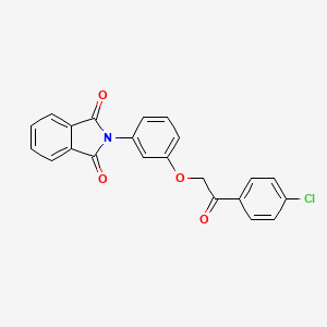 molecular formula C22H14ClNO4 B3654347 2-{3-[2-(4-chlorophenyl)-2-oxoethoxy]phenyl}-1H-isoindole-1,3(2H)-dione 