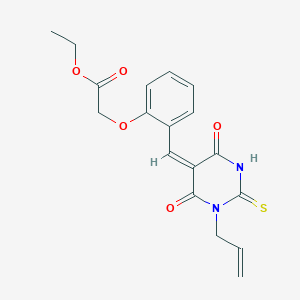 ethyl (2-{(E)-[4,6-dioxo-1-(prop-2-en-1-yl)-2-thioxotetrahydropyrimidin-5(2H)-ylidene]methyl}phenoxy)acetate