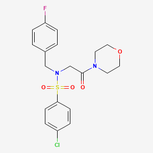 molecular formula C19H20ClFN2O4S B3654401 4-chloro-N-(4-fluorobenzyl)-N-[2-(morpholin-4-yl)-2-oxoethyl]benzenesulfonamide 