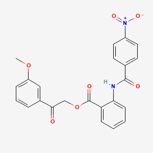 molecular formula C23H18N2O7 B3654416 2-(3-methoxyphenyl)-2-oxoethyl 2-[(4-nitrobenzoyl)amino]benzoate 