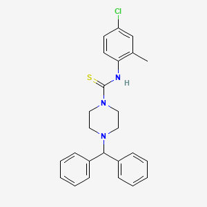 molecular formula C25H26ClN3S B3654431 4-BENZHYDRYL-N-(4-CHLORO-2-METHYLPHENYL)TETRAHYDRO-1(2H)-PYRAZINECARBOTHIOAMIDE 