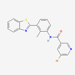 molecular formula C20H14BrN3OS B3654451 N-[3-(1,3-benzothiazol-2-yl)-2-methylphenyl]-5-bromopyridine-3-carboxamide 