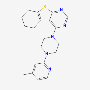 molecular formula C20H23N5S B3654456 4-[4-(4-Methylpyridin-2-yl)piperazin-1-yl]-5,6,7,8-tetrahydro[1]benzothieno[2,3-d]pyrimidine 