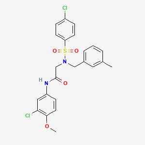 molecular formula C23H22Cl2N2O4S B3654466 N~1~-(3-chloro-4-methoxyphenyl)-N~2~-[(4-chlorophenyl)sulfonyl]-N~2~-(3-methylbenzyl)glycinamide 