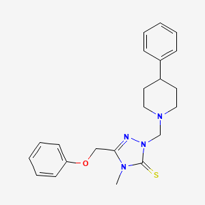 molecular formula C22H26N4OS B3654476 4-methyl-5-(phenoxymethyl)-2-[(4-phenyl-1-piperidinyl)methyl]-2,4-dihydro-3H-1,2,4-triazole-3-thione 