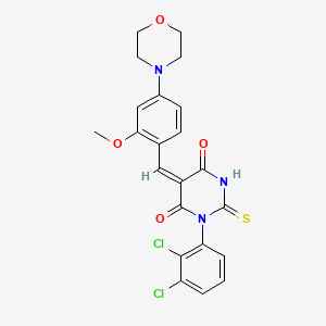 molecular formula C22H19Cl2N3O4S B3654480 1-(2,3-dichlorophenyl)-5-[2-methoxy-4-(4-morpholinyl)benzylidene]-2-thioxodihydro-4,6(1H,5H)-pyrimidinedione 