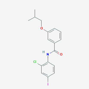 molecular formula C17H17ClINO2 B3654503 N-(2-chloro-4-iodophenyl)-3-isobutoxybenzamide 