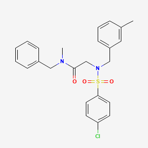 molecular formula C24H25ClN2O3S B3654520 N~1~-benzyl-N~2~-[(4-chlorophenyl)sulfonyl]-N~1~-methyl-N~2~-(3-methylbenzyl)glycinamide 