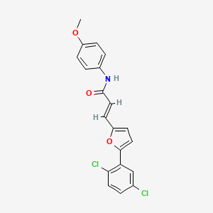 molecular formula C20H15Cl2NO3 B3654528 (E)-3-[5-(2,5-dichlorophenyl)furan-2-yl]-N-(4-methoxyphenyl)prop-2-enamide 