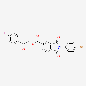 molecular formula C23H13BrFNO5 B3654537 2-(4-fluorophenyl)-2-oxoethyl 2-(4-bromophenyl)-1,3-dioxo-5-isoindolinecarboxylate 