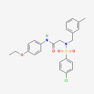 molecular formula C24H25ClN2O4S B3654544 2-[(4-chlorophenyl)sulfonyl-[(3-methylphenyl)methyl]amino]-N-(4-ethoxyphenyl)acetamide 