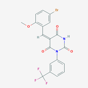 (5E)-5-[(5-bromo-2-methoxyphenyl)methylidene]-1-[3-(trifluoromethyl)phenyl]-1,3-diazinane-2,4,6-trione