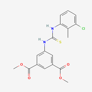 molecular formula C18H17ClN2O4S B3654591 DIMETHYL 5-{[(3-CHLORO-2-METHYLANILINO)CARBOTHIOYL]AMINO}ISOPHTHALATE 