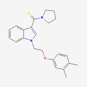 1-[2-(3,4-DIMETHYLPHENOXY)ETHYL]-3-(PYRROLIDINE-1-CARBOTHIOYL)-1H-INDOLE