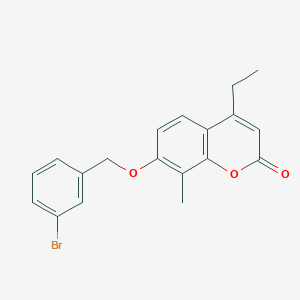 molecular formula C19H17BrO3 B3654642 7-[(3-BROMOPHENYL)METHOXY]-4-ETHYL-8-METHYL-2H-CHROMEN-2-ONE 