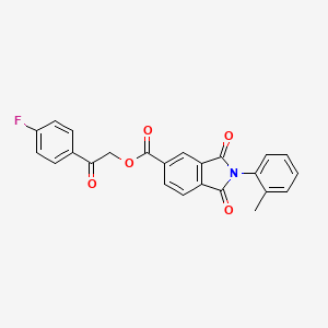 molecular formula C24H16FNO5 B3654660 2-(4-fluorophenyl)-2-oxoethyl 2-(2-methylphenyl)-1,3-dioxo-5-isoindolinecarboxylate 