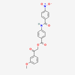 molecular formula C23H18N2O7 B3654663 2-(3-methoxyphenyl)-2-oxoethyl 4-[(4-nitrobenzoyl)amino]benzoate 