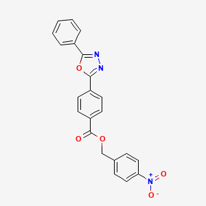 molecular formula C22H15N3O5 B3654681 4-nitrobenzyl 4-(5-phenyl-1,3,4-oxadiazol-2-yl)benzoate 