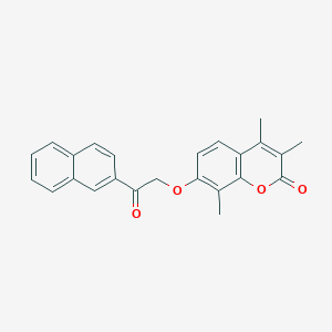 molecular formula C24H20O4 B3654692 3,4,8-trimethyl-7-[2-(2-naphthyl)-2-oxoethoxy]-2H-chromen-2-one 