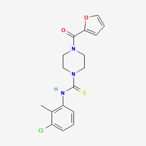 molecular formula C17H18ClN3O2S B3654700 N-(3-CHLORO-2-METHYLPHENYL)-4-(2-FURYLCARBONYL)TETRAHYDRO-1(2H)-PYRAZINECARBOTHIOAMIDE 