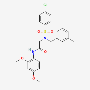 molecular formula C24H25ClN2O5S B3654710 N~2~-[(4-chlorophenyl)sulfonyl]-N~1~-(2,4-dimethoxyphenyl)-N~2~-(3-methylbenzyl)glycinamide 