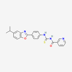 N-[[4-(5-propan-2-yl-1,3-benzoxazol-2-yl)phenyl]carbamothioyl]pyridine-3-carboxamide