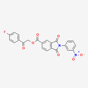 molecular formula C23H13FN2O7 B3654732 2-(4-fluorophenyl)-2-oxoethyl 2-(3-nitrophenyl)-1,3-dioxo-5-isoindolinecarboxylate 