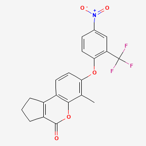 6-METHYL-7-[4-NITRO-2-(TRIFLUOROMETHYL)PHENOXY]-1H,2H,3H,4H-CYCLOPENTA[C]CHROMEN-4-ONE