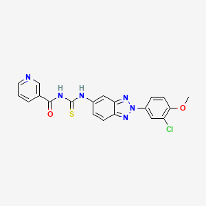 N-[[2-(3-chloro-4-methoxyphenyl)benzotriazol-5-yl]carbamothioyl]pyridine-3-carboxamide