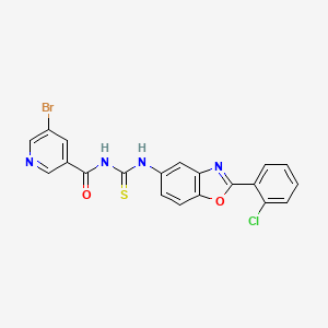 molecular formula C20H12BrClN4O2S B3654795 5-bromo-N-[[2-(2-chlorophenyl)-1,3-benzoxazol-5-yl]carbamothioyl]pyridine-3-carboxamide 