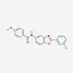 molecular formula C21H15ClN2O3 B3654800 N-[2-(3-chlorophenyl)-1,3-benzoxazol-5-yl]-4-methoxybenzamide 