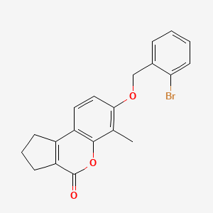 7-[(2-BROMOPHENYL)METHOXY]-6-METHYL-1H,2H,3H,4H-CYCLOPENTA[C]CHROMEN-4-ONE