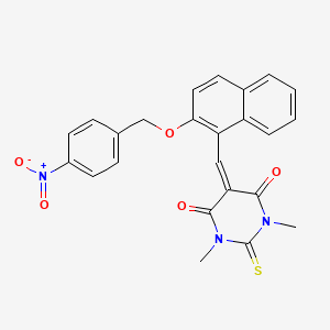 1,3-dimethyl-5-({2-[(4-nitrobenzyl)oxy]naphthalen-1-yl}methylidene)-2-thioxodihydropyrimidine-4,6(1H,5H)-dione