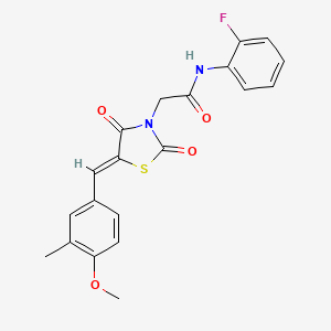 molecular formula C20H17FN2O4S B3654842 N-(2-fluorophenyl)-2-[(5Z)-5-(4-methoxy-3-methylbenzylidene)-2,4-dioxo-1,3-thiazolidin-3-yl]acetamide 