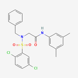 molecular formula C23H22Cl2N2O3S B3654869 N~2~-benzyl-N~2~-[(2,5-dichlorophenyl)sulfonyl]-N-(3,5-dimethylphenyl)glycinamide 