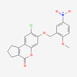 8-CHLORO-7-[(2-METHOXY-5-NITROPHENYL)METHOXY]-1H,2H,3H,4H-CYCLOPENTA[C]CHROMEN-4-ONE