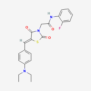 2-{(5Z)-5-[4-(diethylamino)benzylidene]-2,4-dioxo-1,3-thiazolidin-3-yl}-N-(2-fluorophenyl)acetamide