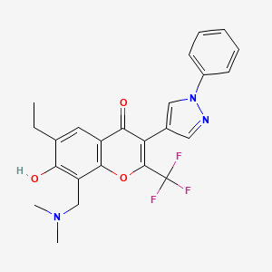 8-[(dimethylamino)methyl]-6-ethyl-7-hydroxy-3-(1-phenyl-1H-pyrazol-4-yl)-2-(trifluoromethyl)-4H-chromen-4-one