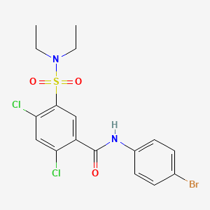 molecular formula C17H17BrCl2N2O3S B3654948 N-(4-bromophenyl)-2,4-dichloro-5-[(diethylamino)sulfonyl]benzamide 