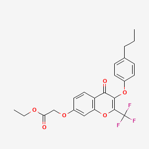 ethyl {[4-oxo-3-(4-propylphenoxy)-2-(trifluoromethyl)-4H-chromen-7-yl]oxy}acetate