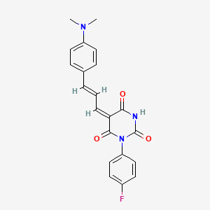 (5E)-5-{(2E)-3-[4-(dimethylamino)phenyl]prop-2-en-1-ylidene}-1-(4-fluorophenyl)pyrimidine-2,4,6(1H,3H,5H)-trione