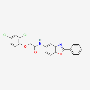 molecular formula C21H14Cl2N2O3 B3654981 2-(2,4-dichlorophenoxy)-N-(2-phenyl-1,3-benzoxazol-5-yl)acetamide 