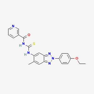 N-[[2-(4-ethoxyphenyl)-6-methylbenzotriazol-5-yl]carbamothioyl]pyridine-3-carboxamide