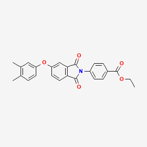 molecular formula C25H21NO5 B3655013 ethyl 4-[5-(3,4-dimethylphenoxy)-1,3-dioxo-1,3-dihydro-2H-isoindol-2-yl]benzoate 