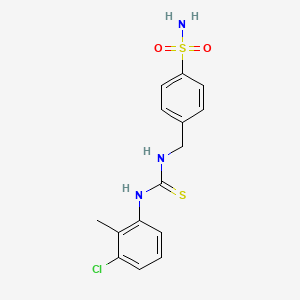 molecular formula C15H16ClN3O2S2 B3655015 4-({[(3-CHLORO-2-METHYLANILINO)CARBOTHIOYL]AMINO}METHYL)-1-BENZENESULFONAMIDE 