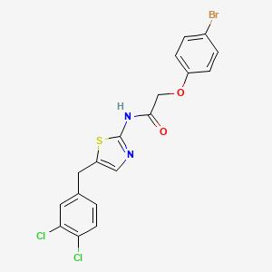 molecular formula C18H13BrCl2N2O2S B3655029 2-(4-bromophenoxy)-N-[5-(3,4-dichlorobenzyl)-1,3-thiazol-2-yl]acetamide 