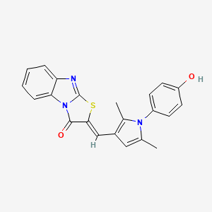 molecular formula C22H17N3O2S B3655032 2-{[1-(4-hydroxyphenyl)-2,5-dimethyl-1H-pyrrol-3-yl]methylene}[1,3]thiazolo[3,2-a]benzimidazol-3(2H)-one 