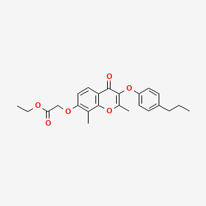 molecular formula C24H26O6 B3655063 ethyl {[2,8-dimethyl-4-oxo-3-(4-propylphenoxy)-4H-chromen-7-yl]oxy}acetate 